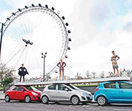 Models mount motors on world’s first car-walk